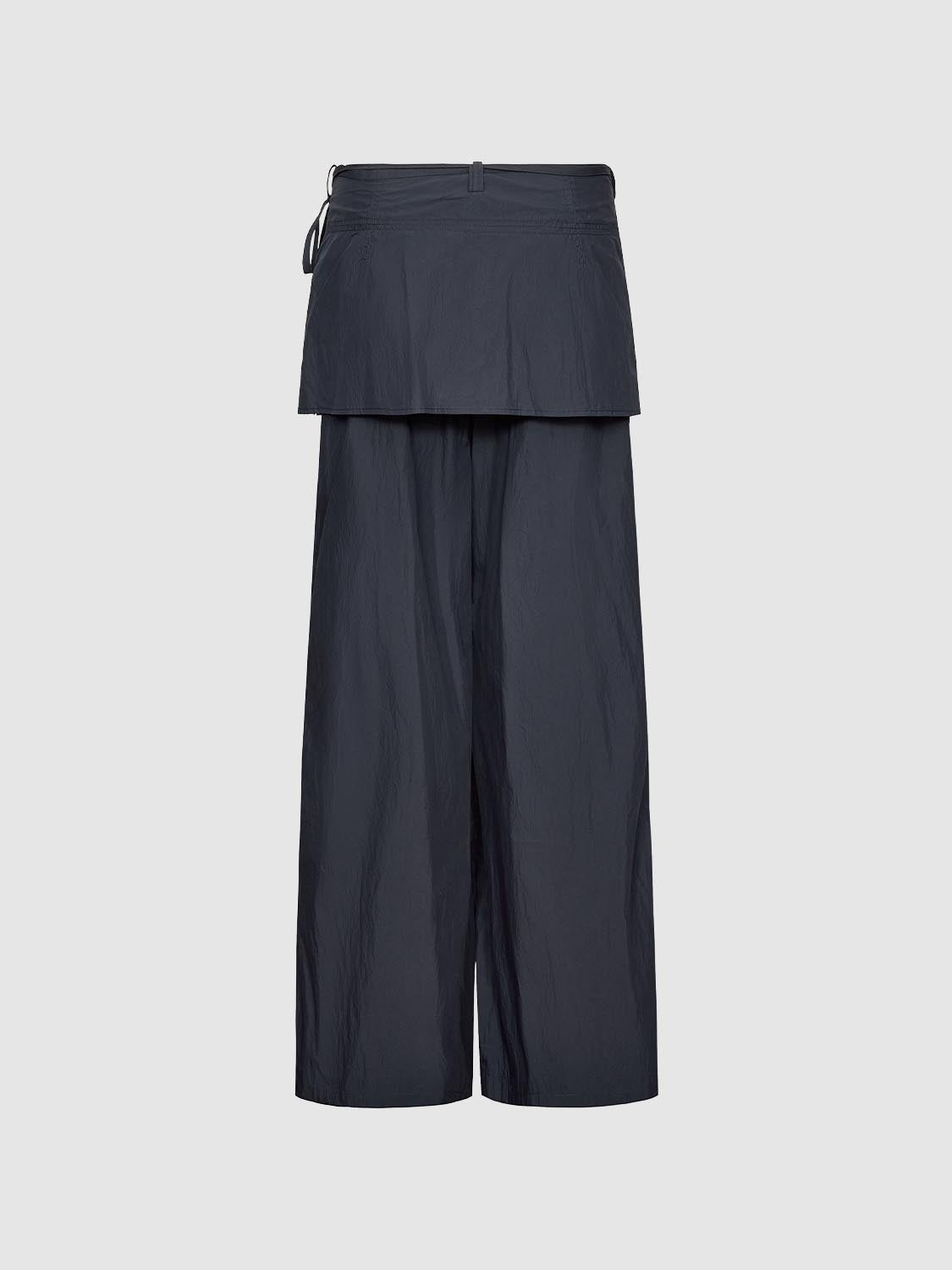 2 In 1 Tiered Wide-Leg Pants
