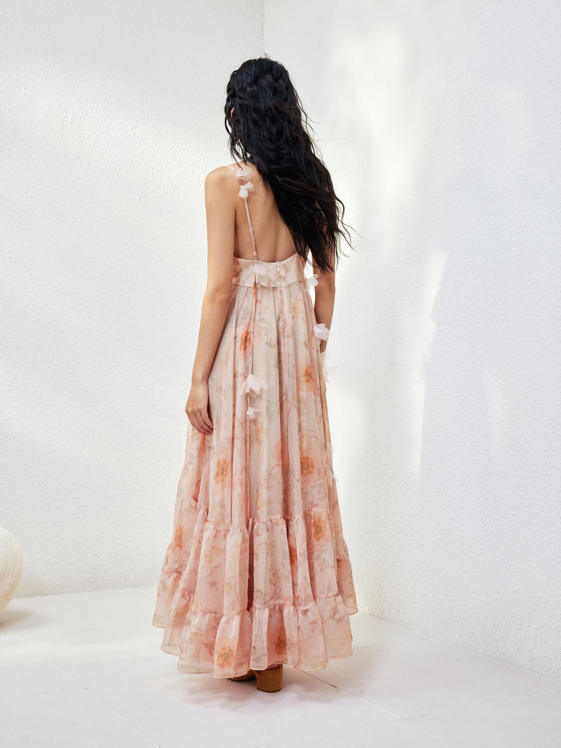 Floral Decor A-Line Maxi Dresses