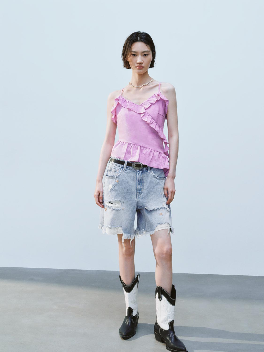 Ripped Denim Shorts