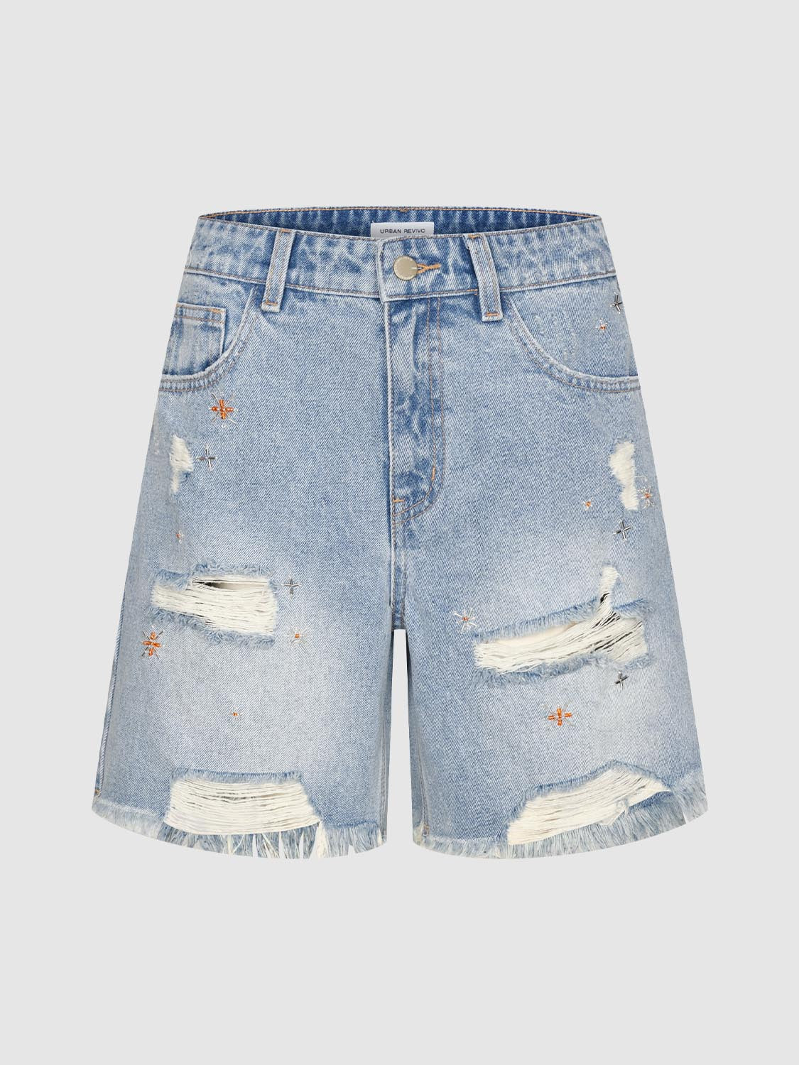 Ripped Denim Shorts
