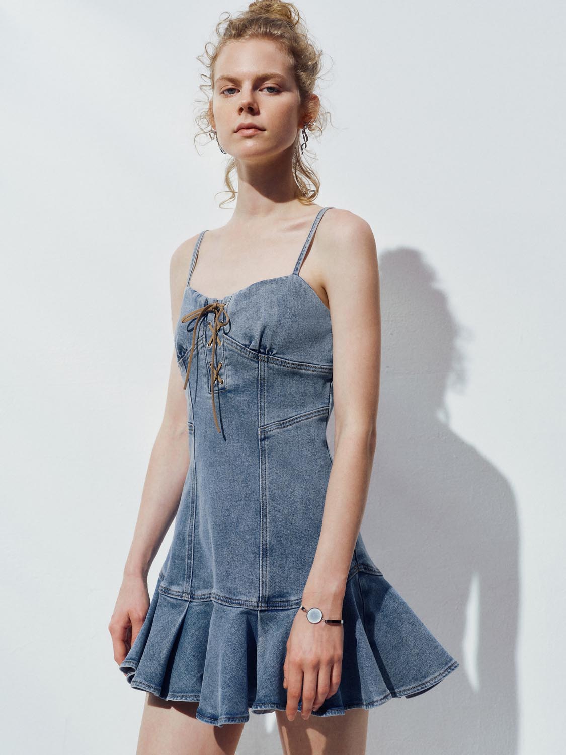 Denim Camisole Mini Dresses