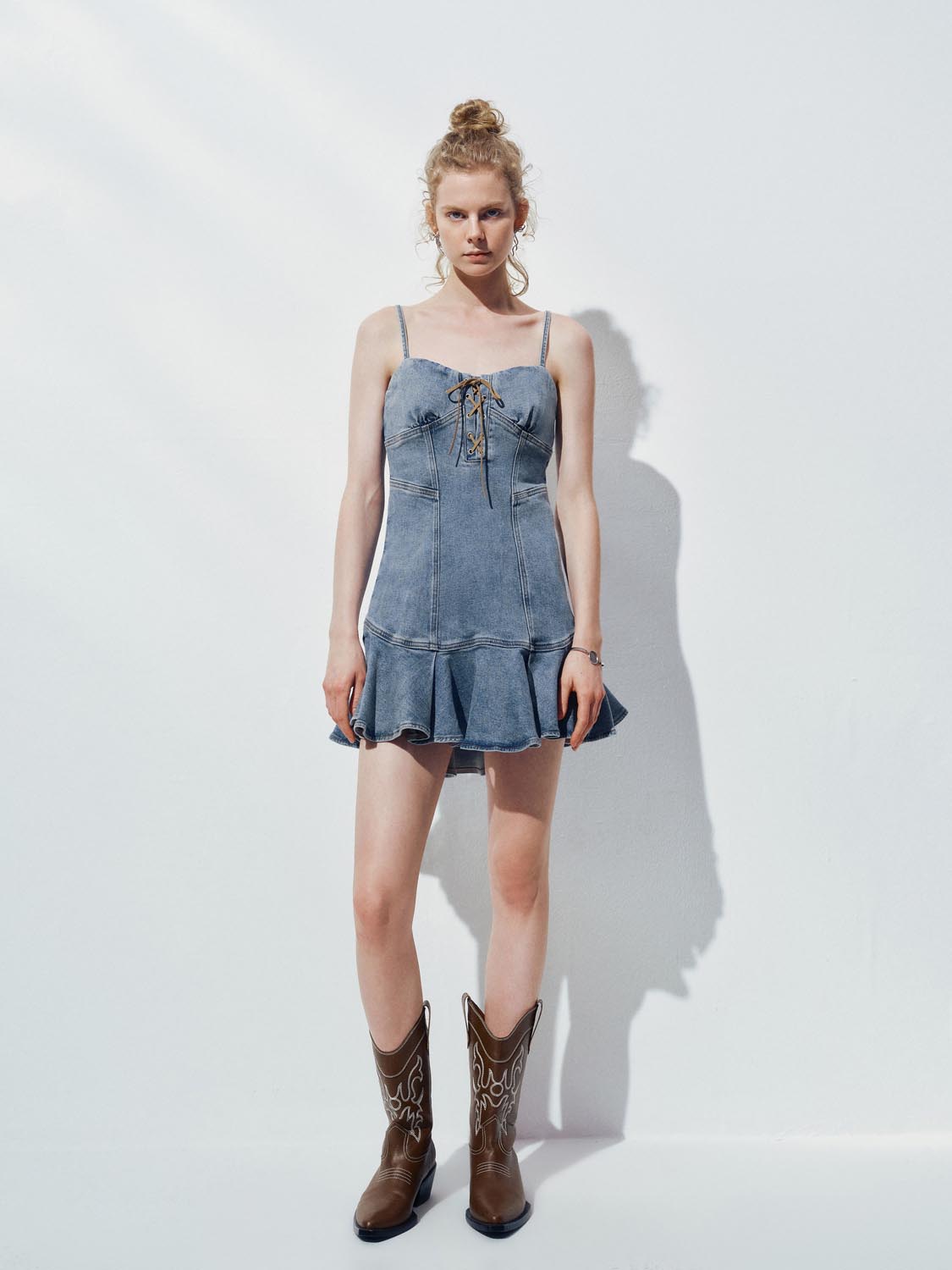 Denim Camisole Mini Dresses
