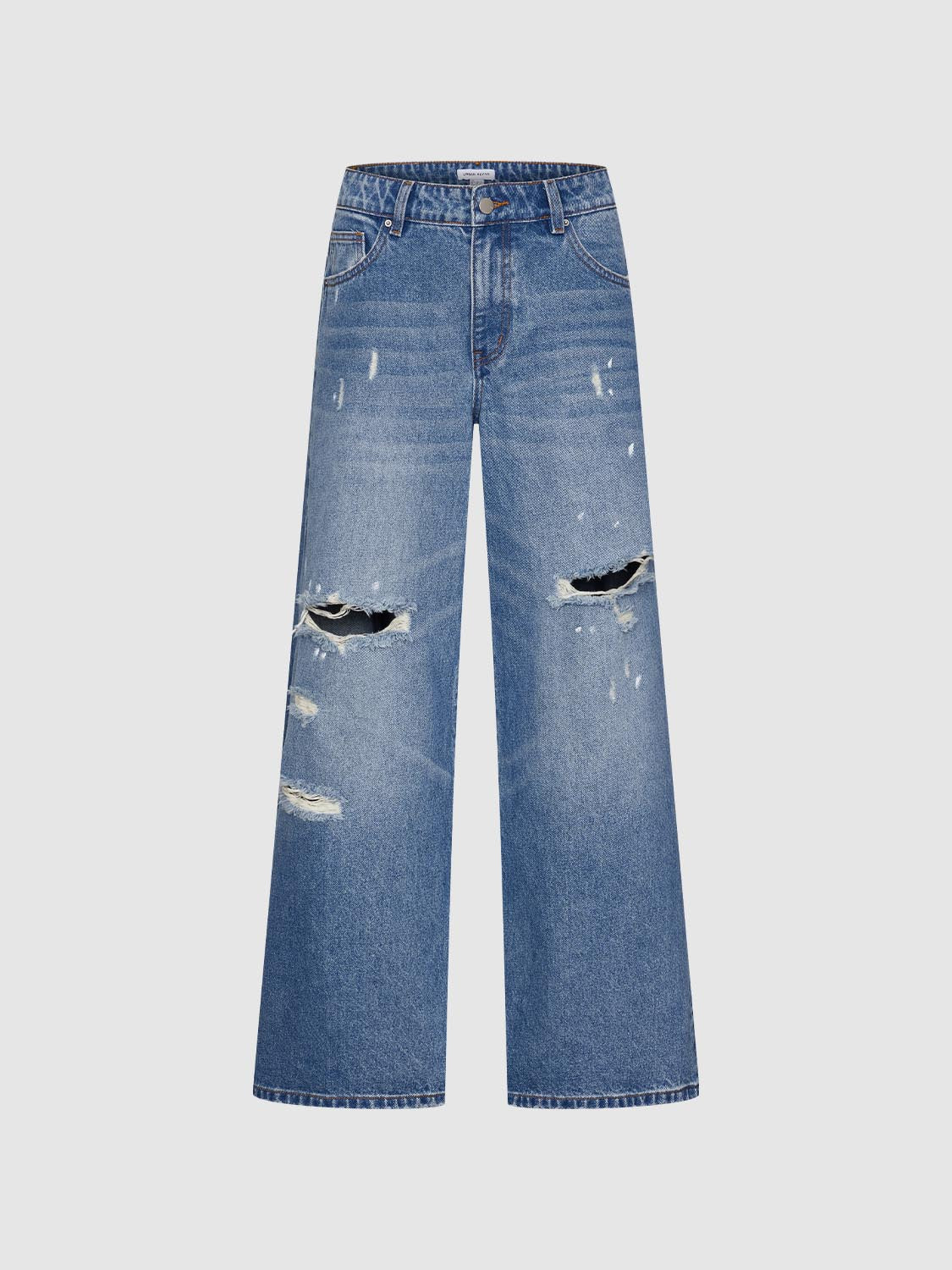 Ripped Wide-Leg Jeans