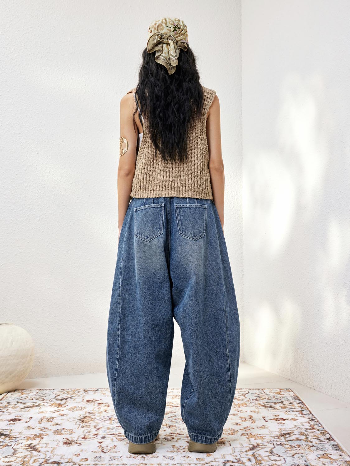 Wide-Leg Denim Jeans