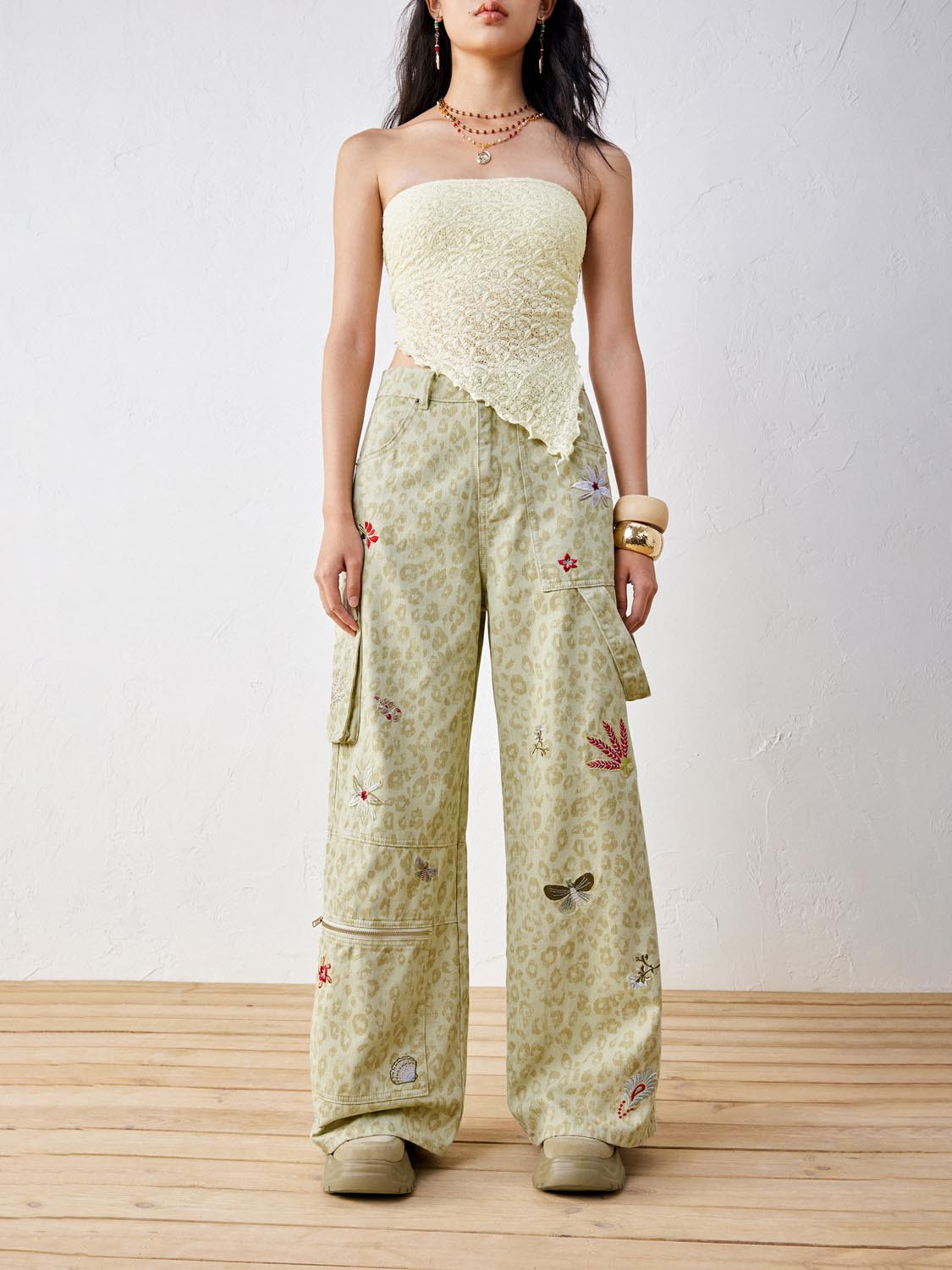 Leopard Skin Denim Jeans