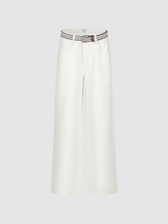 Belted Wide Leg Jeans