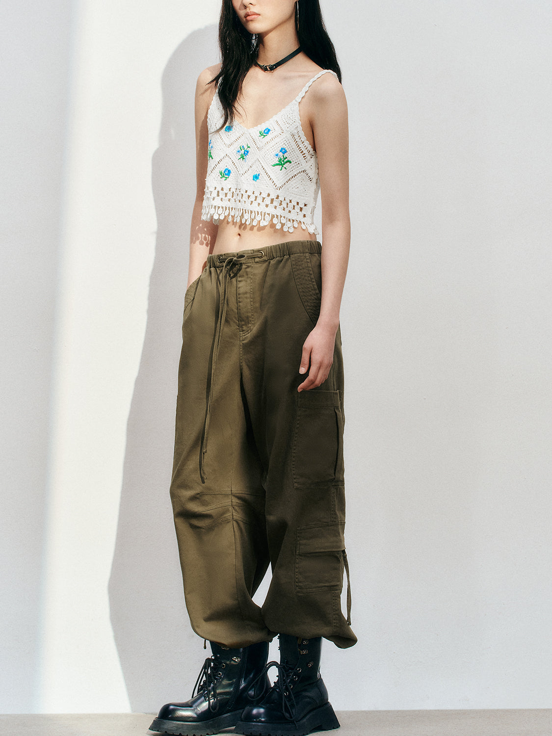 Floral Knitted Cami Tops