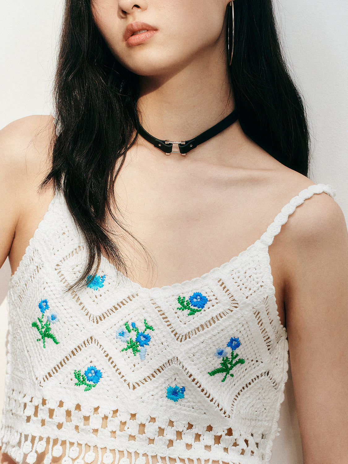 Floral Knitted Cami Tops