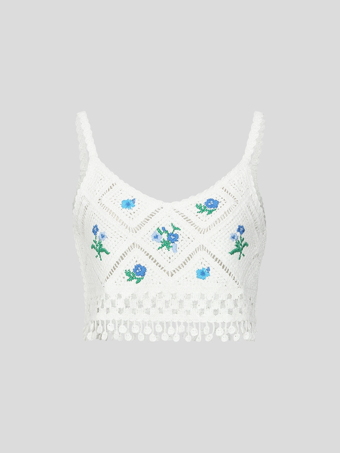 Floral Knitted Cami Tops