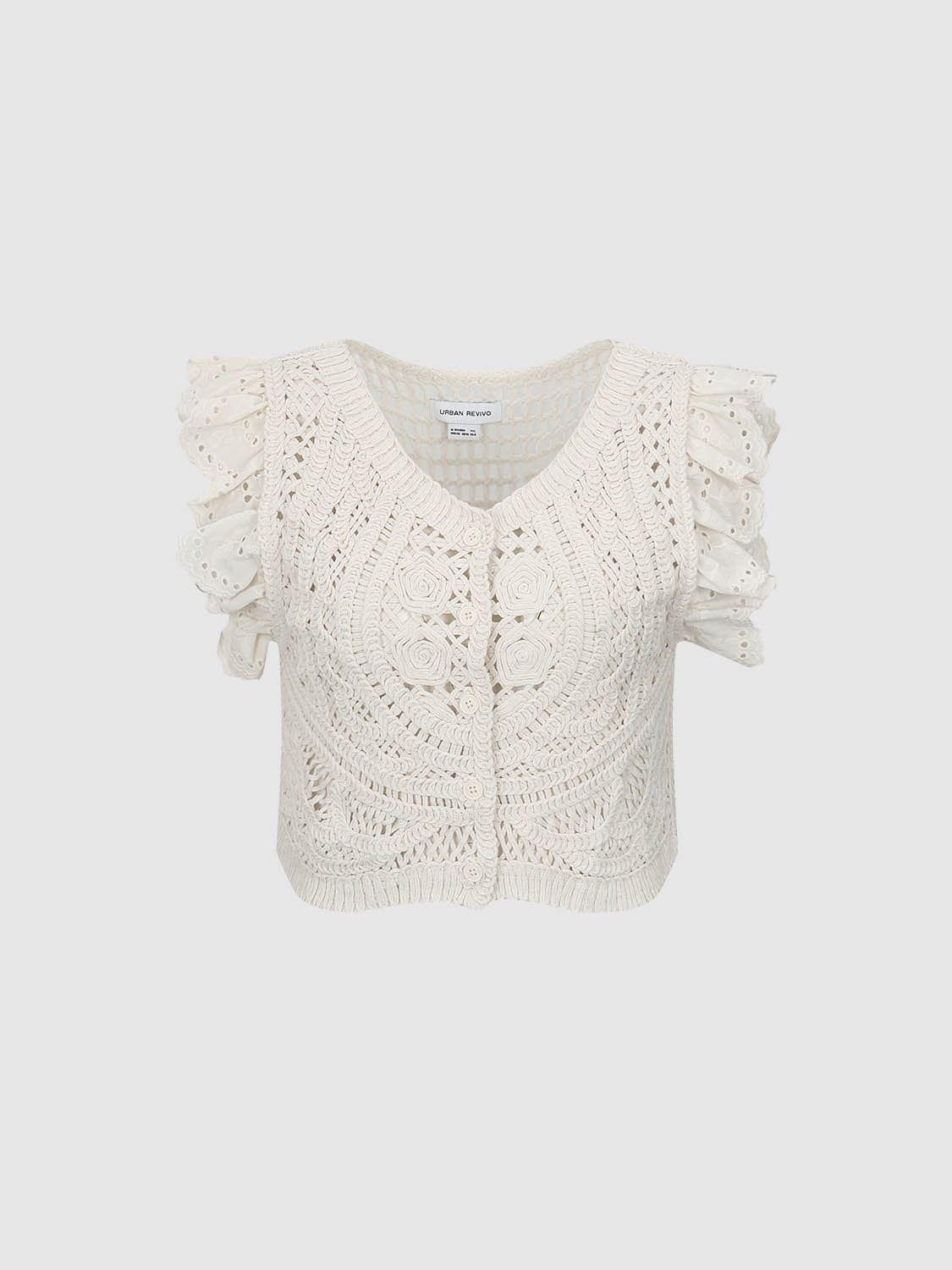 Crochet Knitted Sleeveless Cardigans