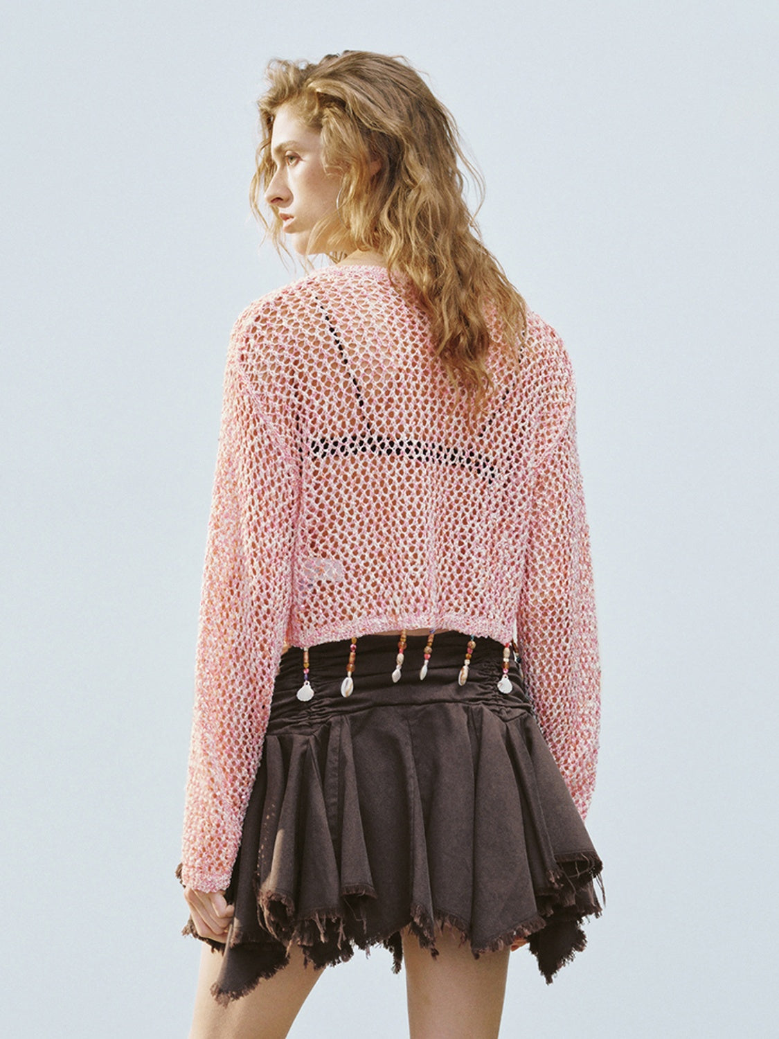 Knitted Lace Up Front T-Shirts