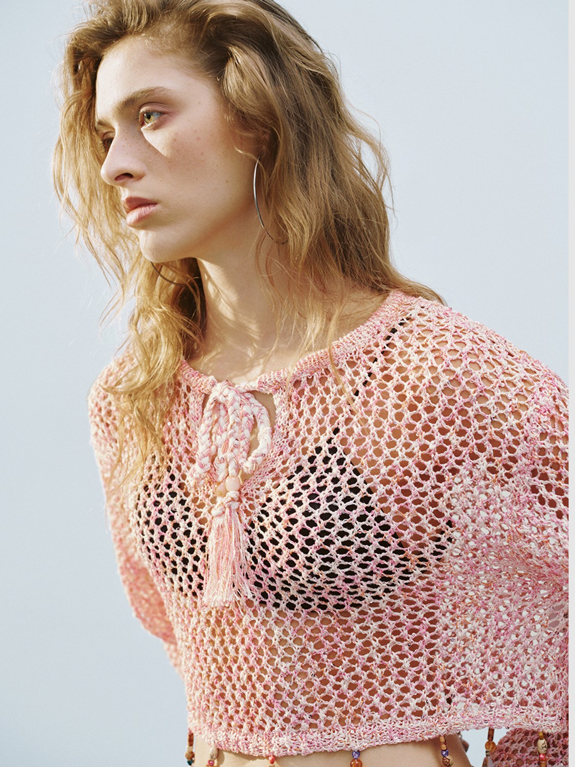 Knitted Lace Up Front T-Shirts