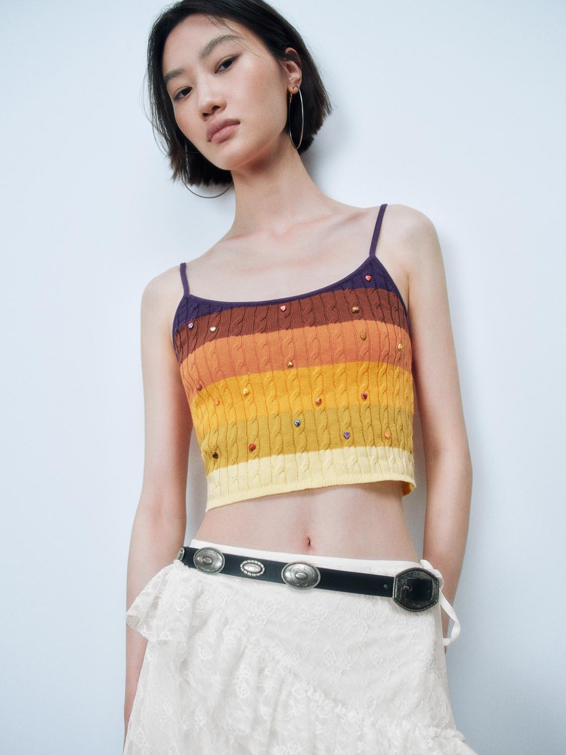 Cable Knitted Cami Tops