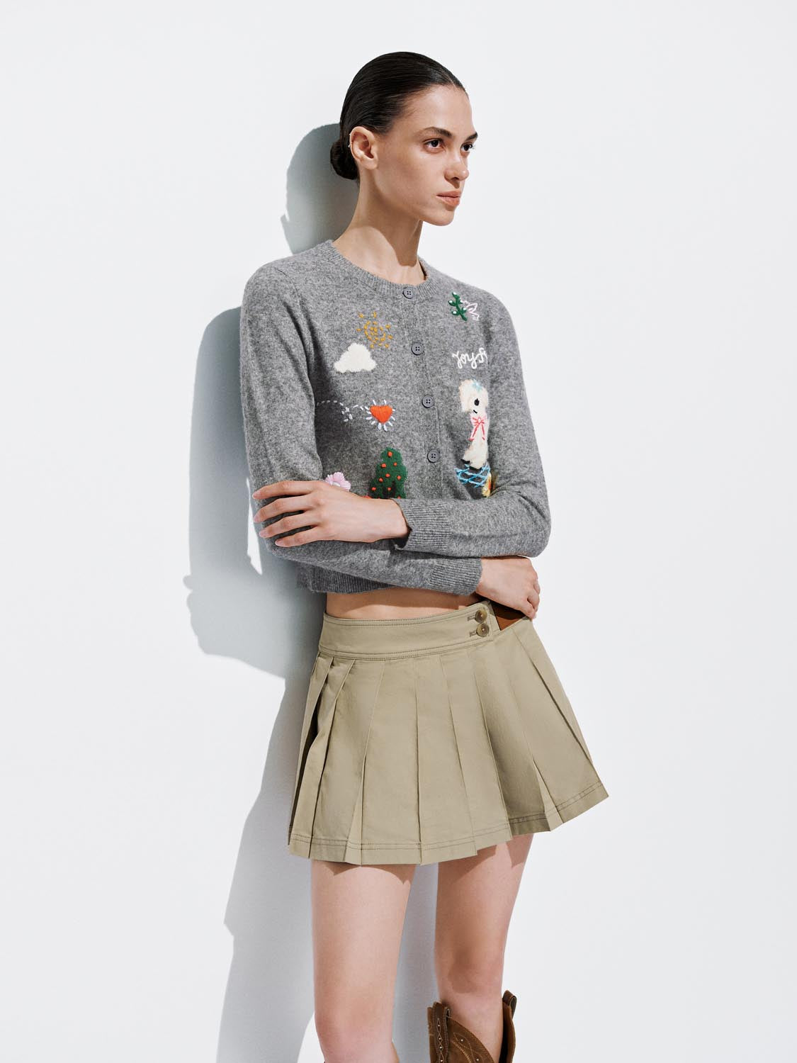 Embellished Graphic Knitted Cardigans