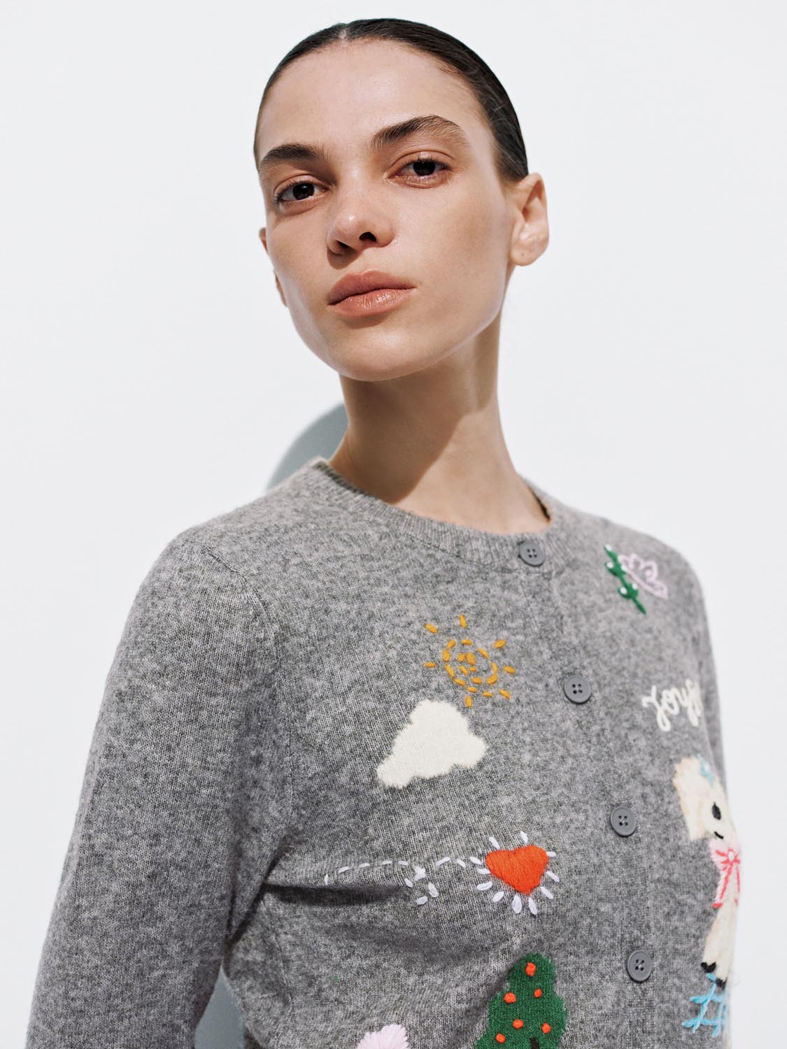Embellished Graphic Knitted Cardigans
