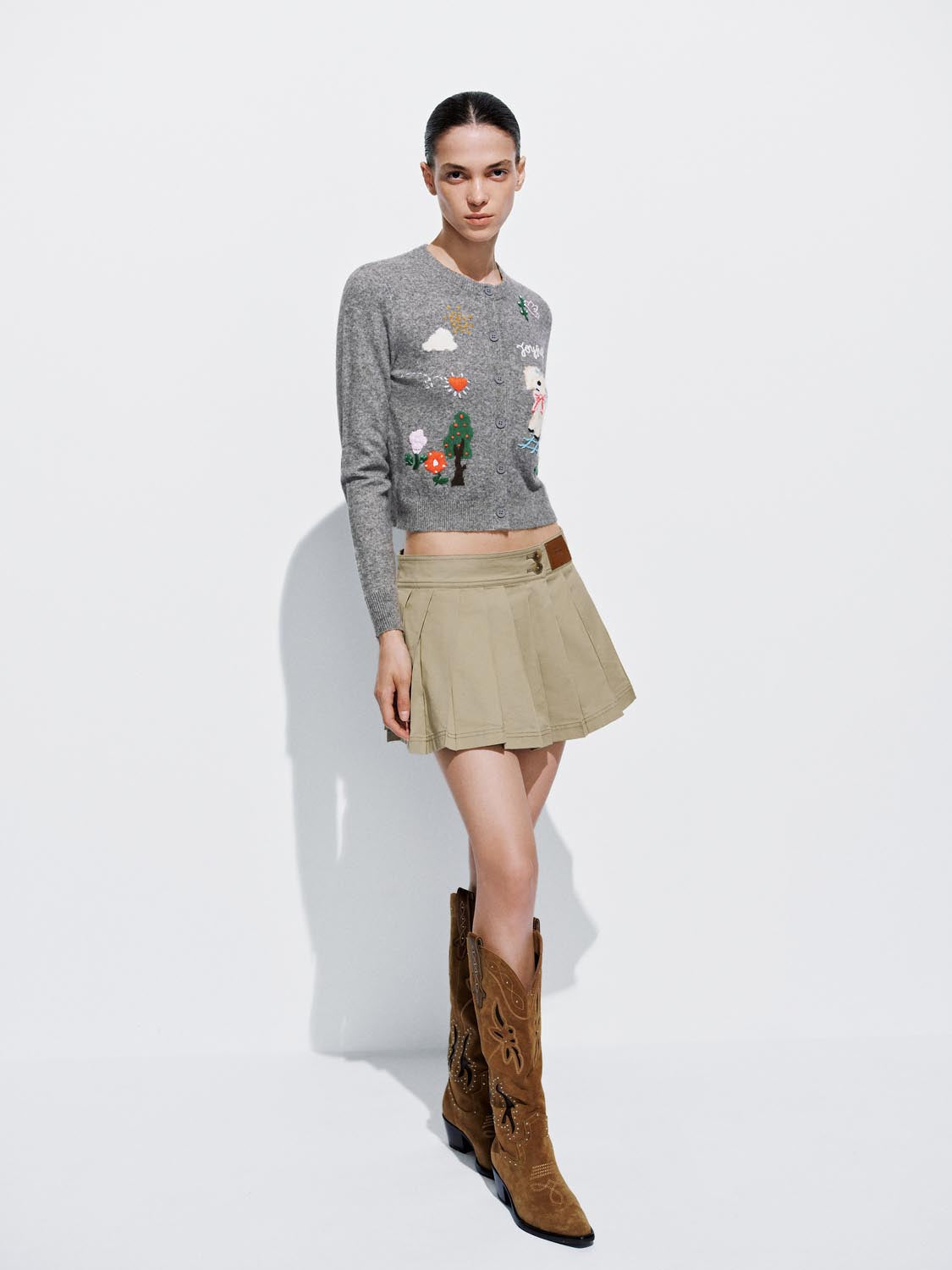 Embellished Graphic Knitted Cardigans