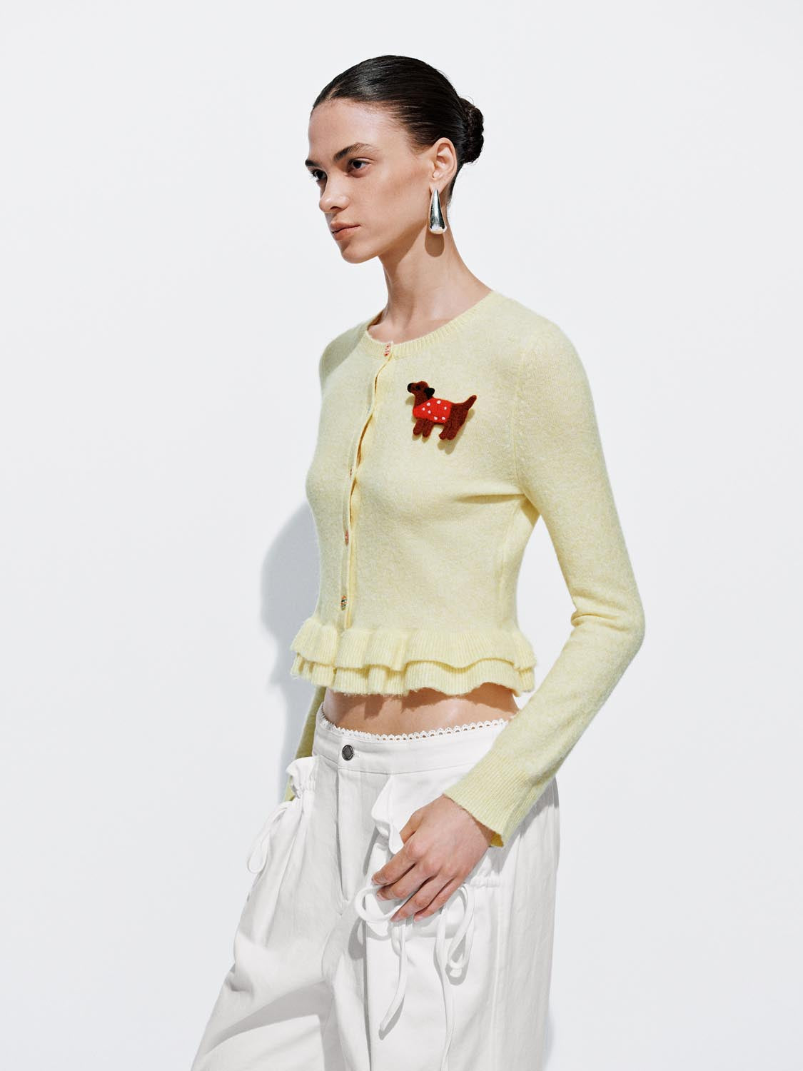 Ruffle Hem Knitted Cardigans