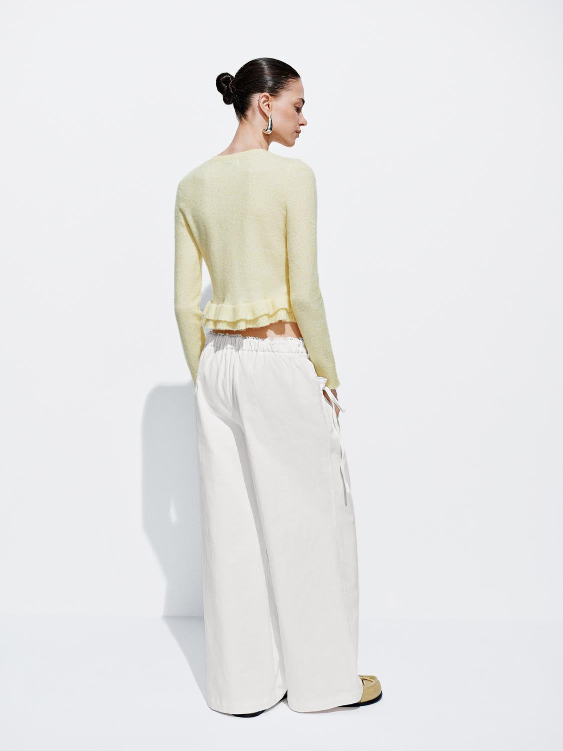 Ruffle Hem Knitted Cardigans