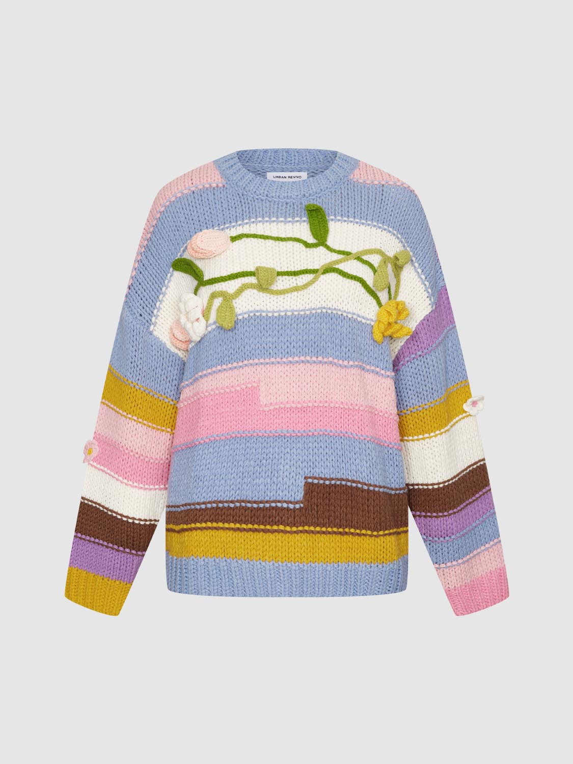 Crotchet Long Sleeve Knitted T-Shirts