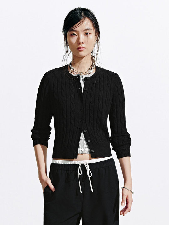 2 In 1 Contrast Knitted Cardigans