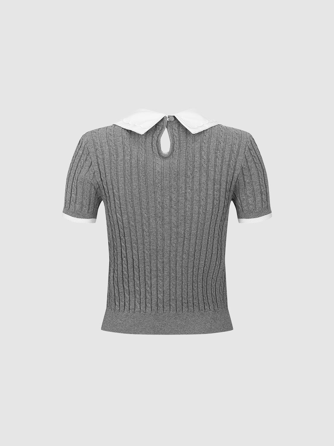 2 In 1 Cable Knitted T-Shirts