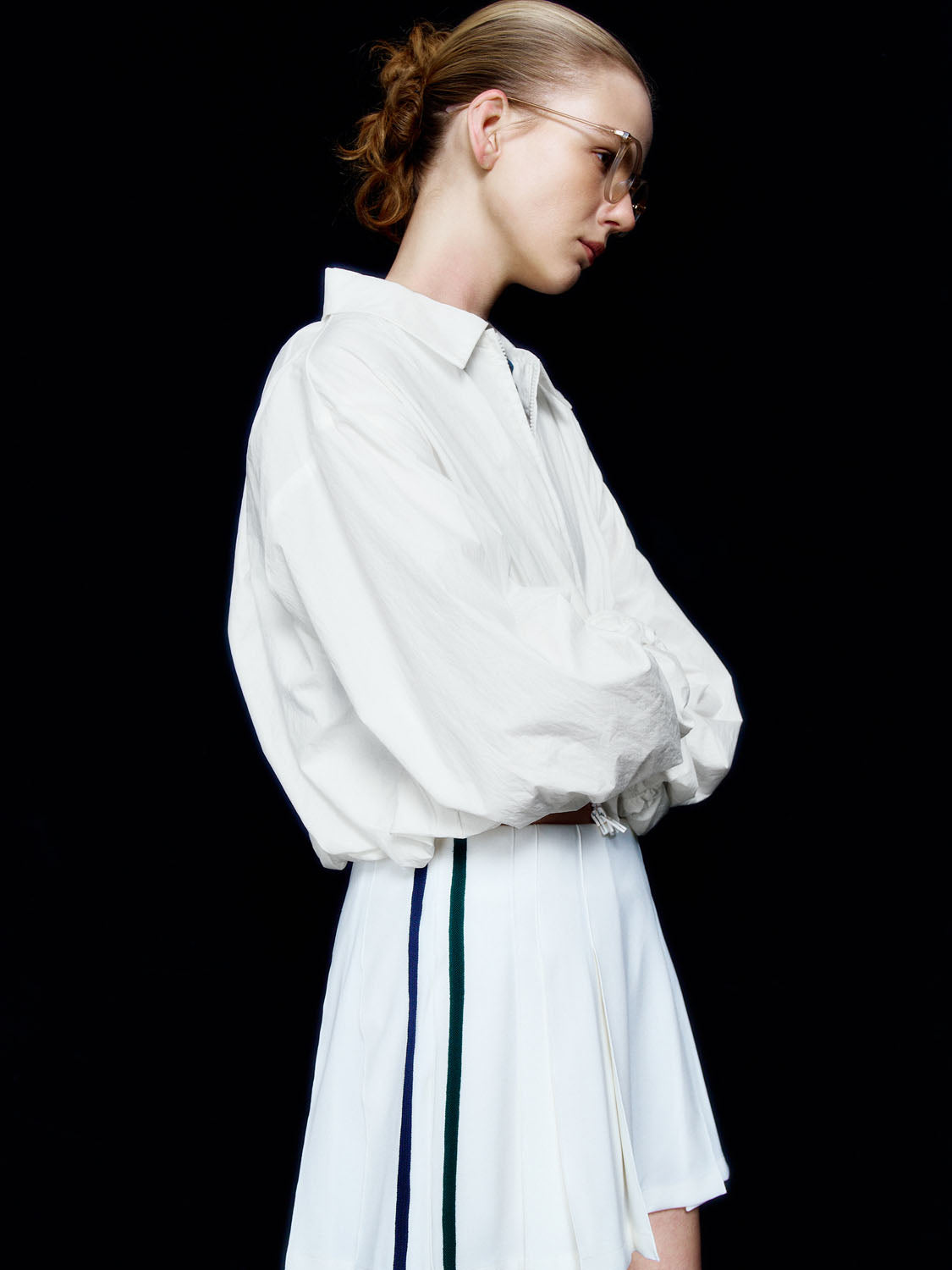 Drawstring Hem Zip Up Front Jackets