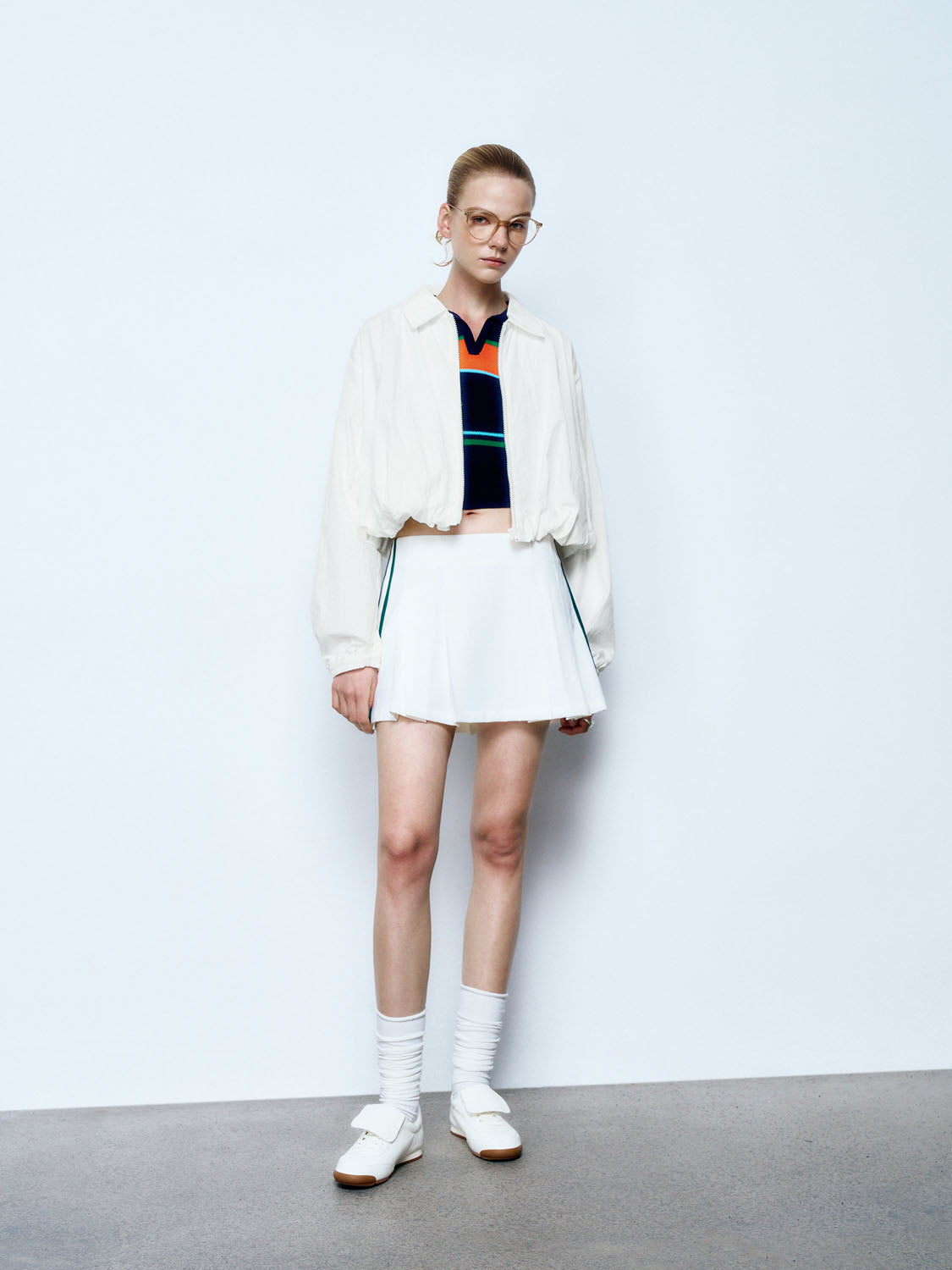 Drawstring Hem Zip Up Front Jackets