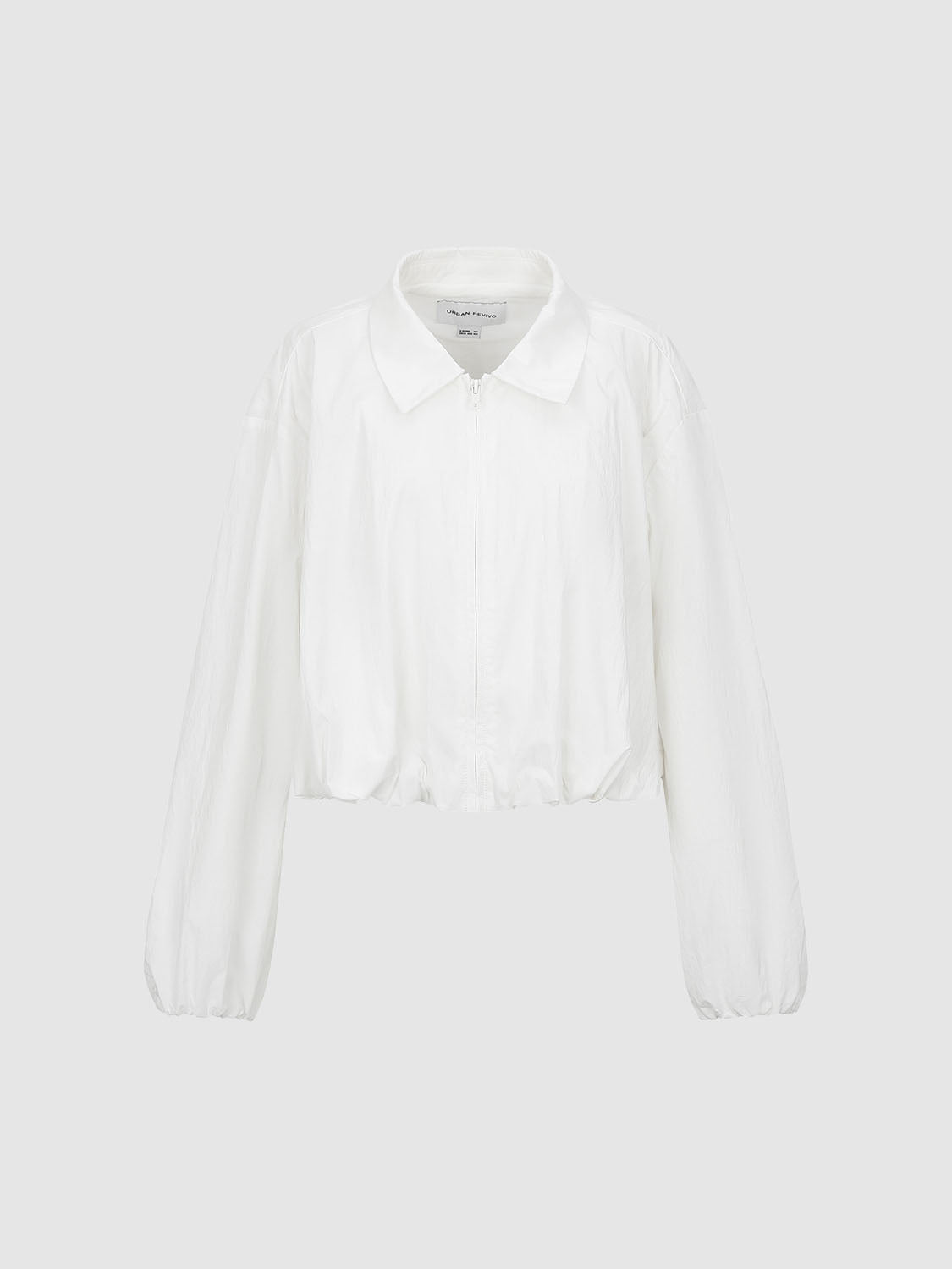 Drawstring Hem Zip Up Front Jackets