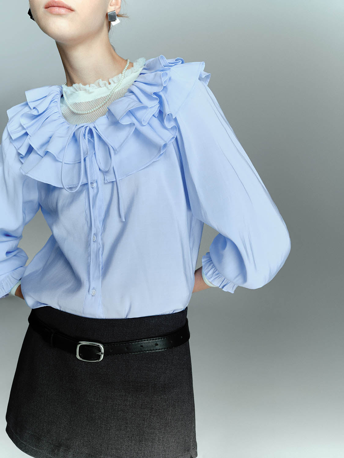 Ruffle Hem Overhead Shirts
