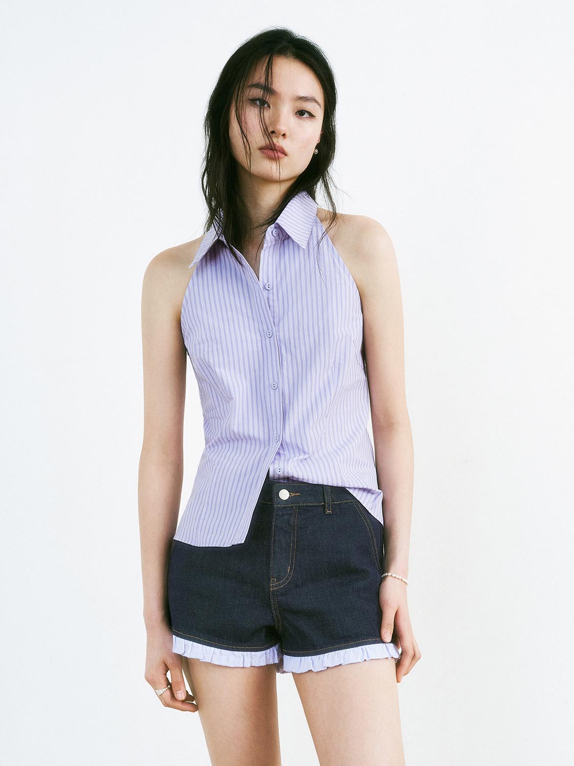 Sleeveless Striped Shirts