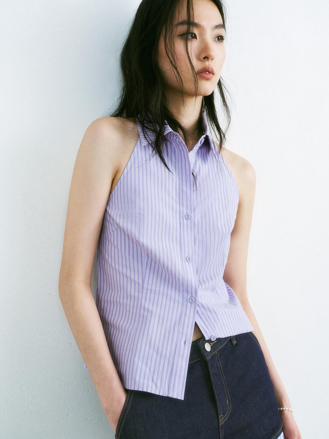 Sleeveless Striped Shirts