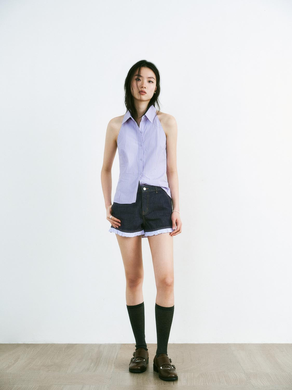 Sleeveless Striped Shirts