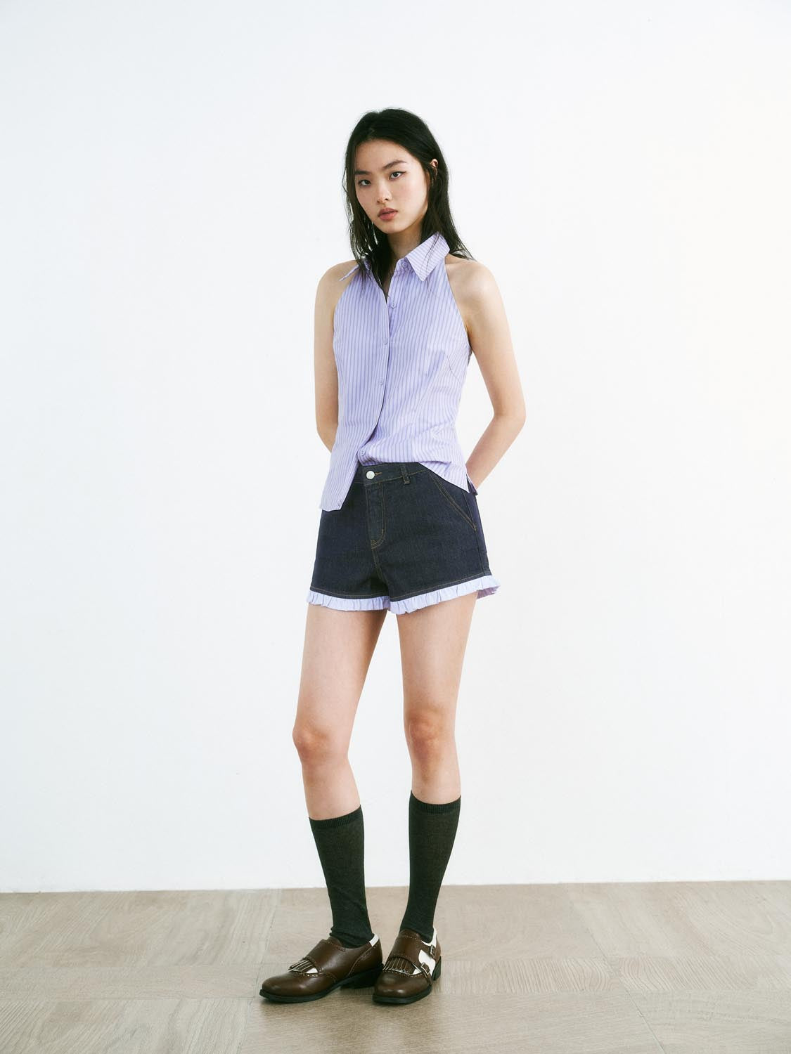 Sleeveless Striped Shirts
