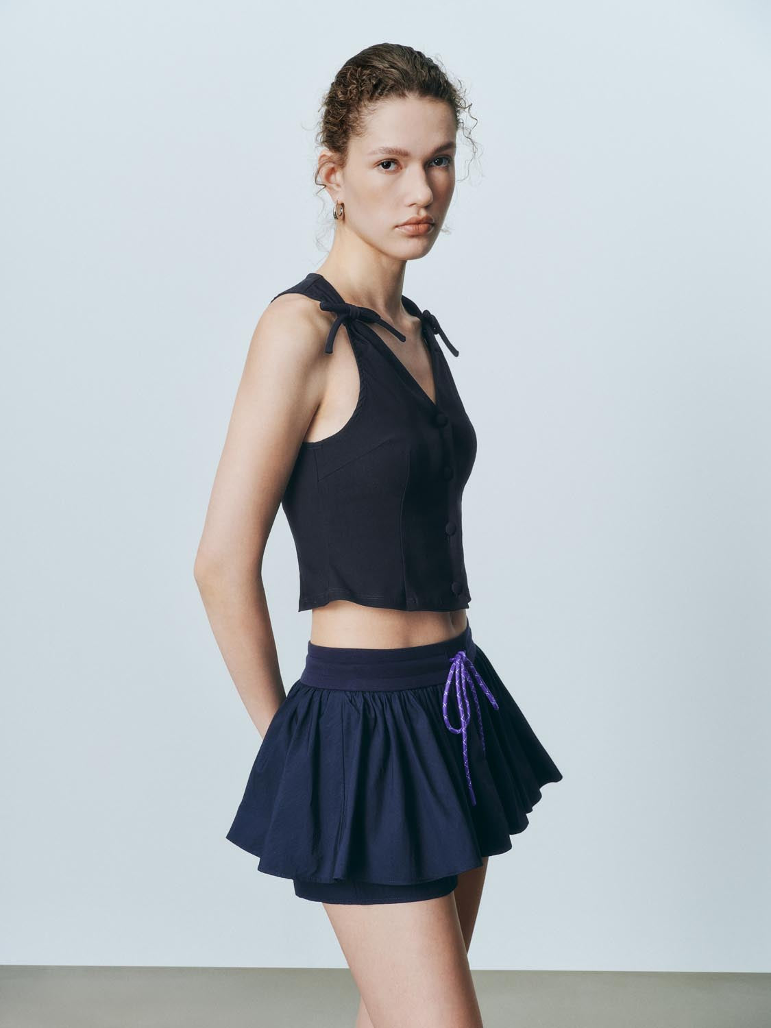 V-Neck Bow Décor Blouses