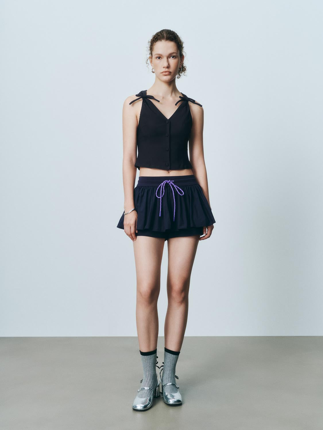 V-Neck Bow Décor Blouses