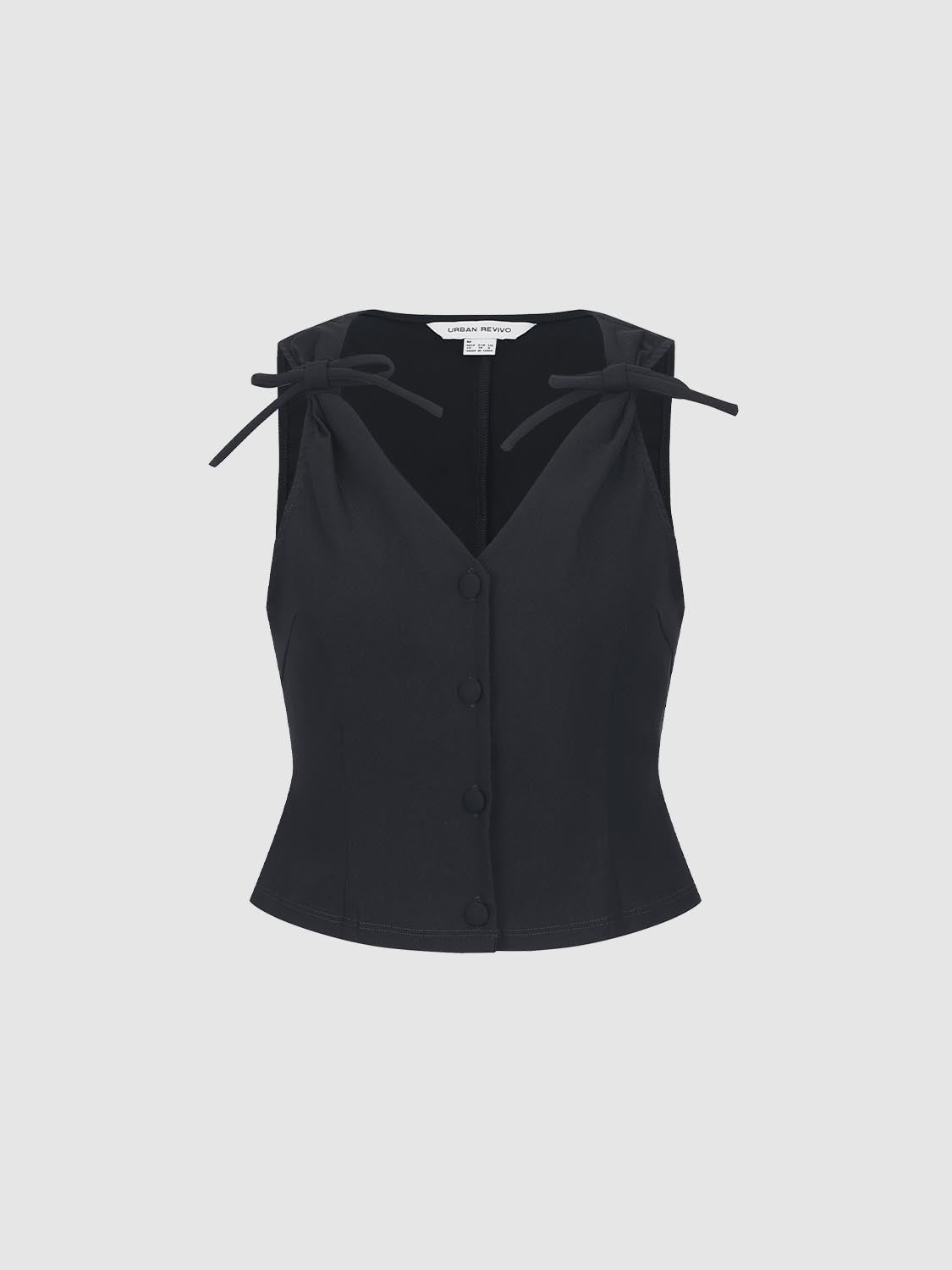 V-Neck Bow Décor Blouses