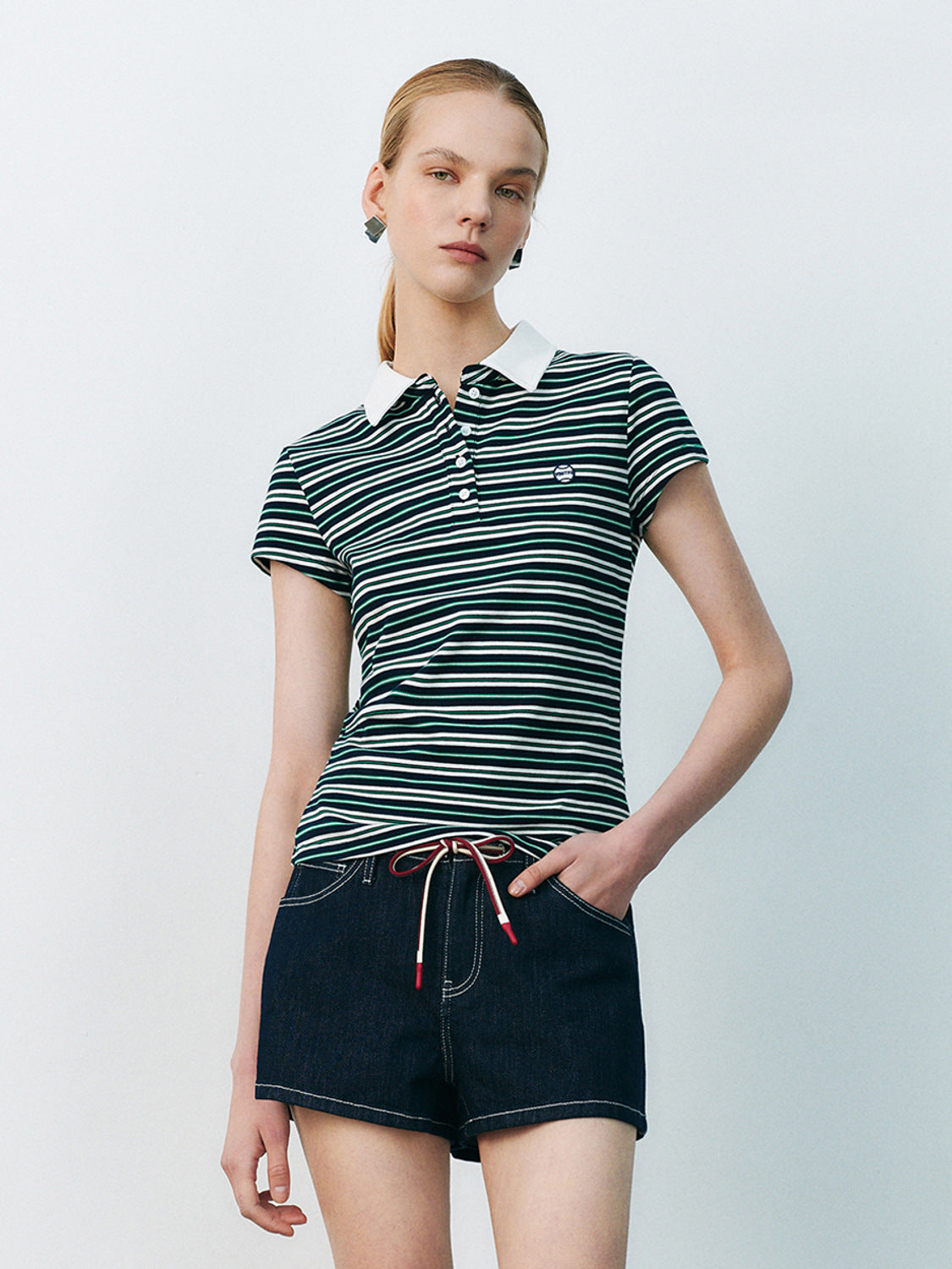 Skinny Striped Polo Shirts