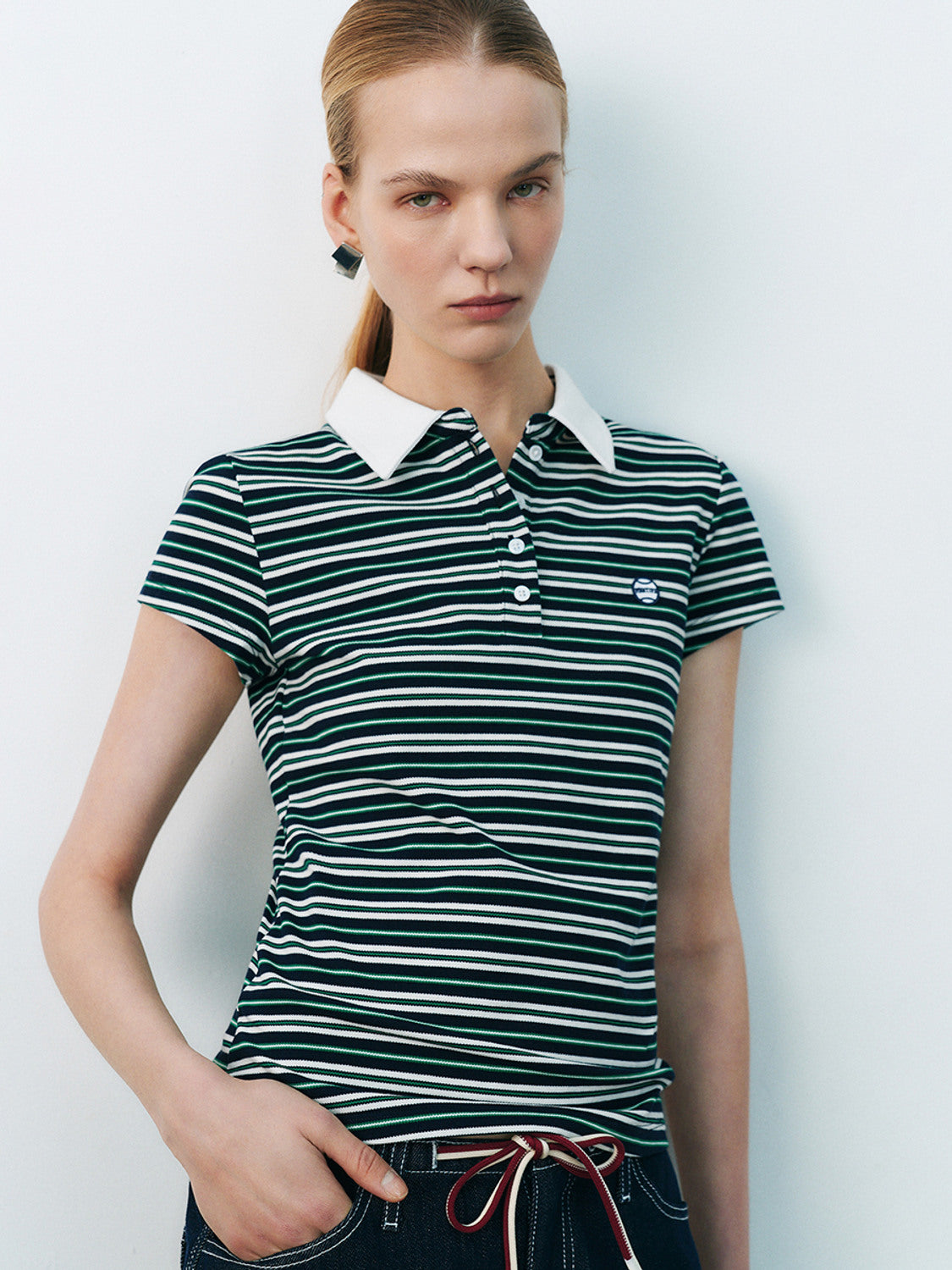 Skinny Striped Polo Shirts