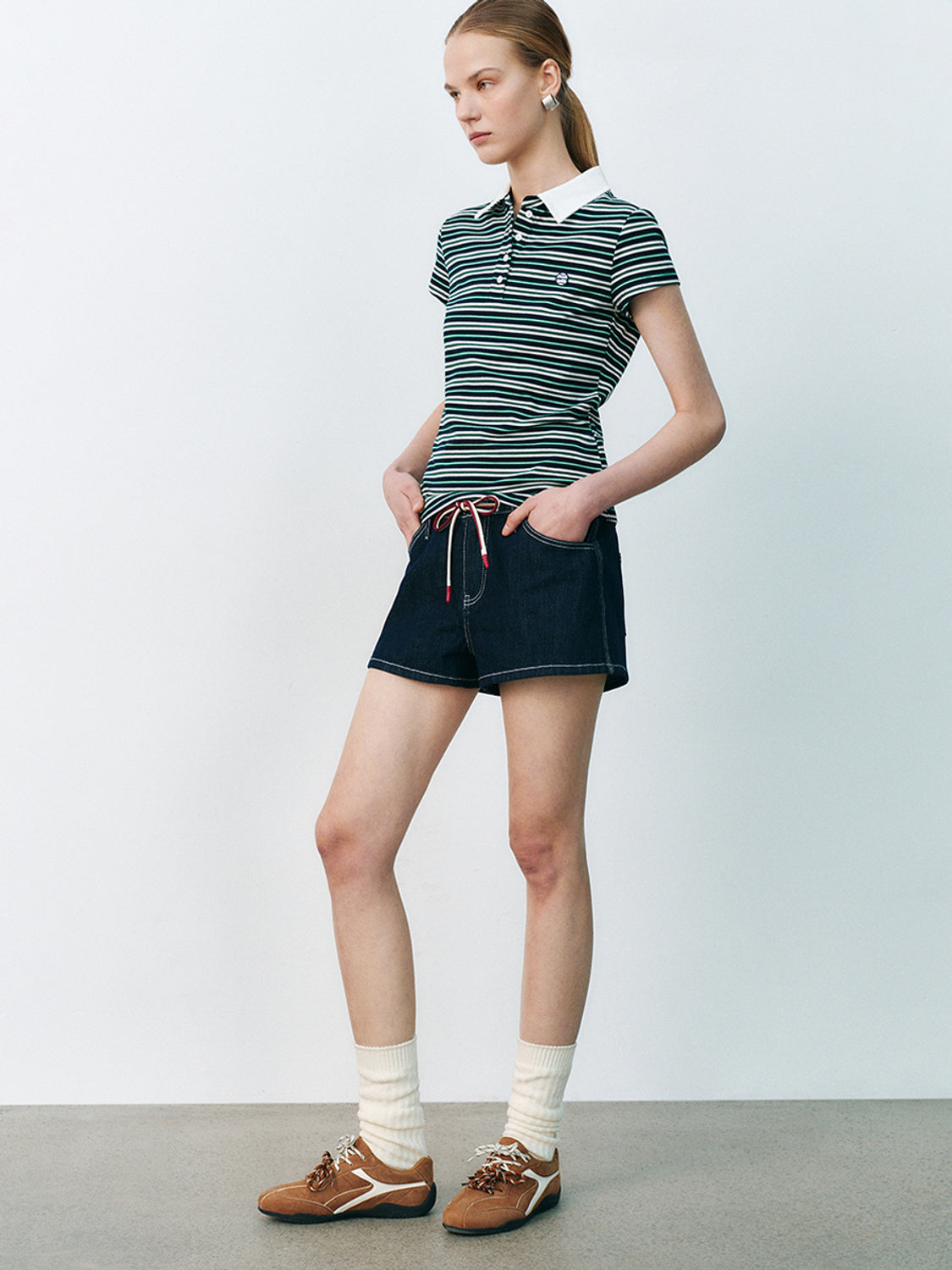 Skinny Striped Polo Shirts
