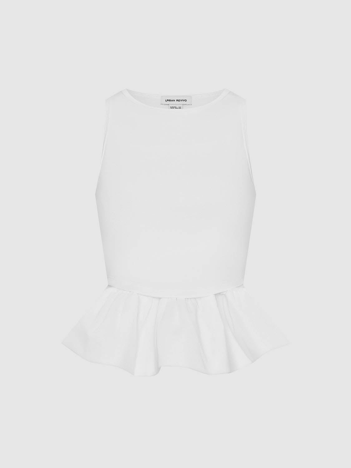 Ruffle Hem Skinny Tank Tops