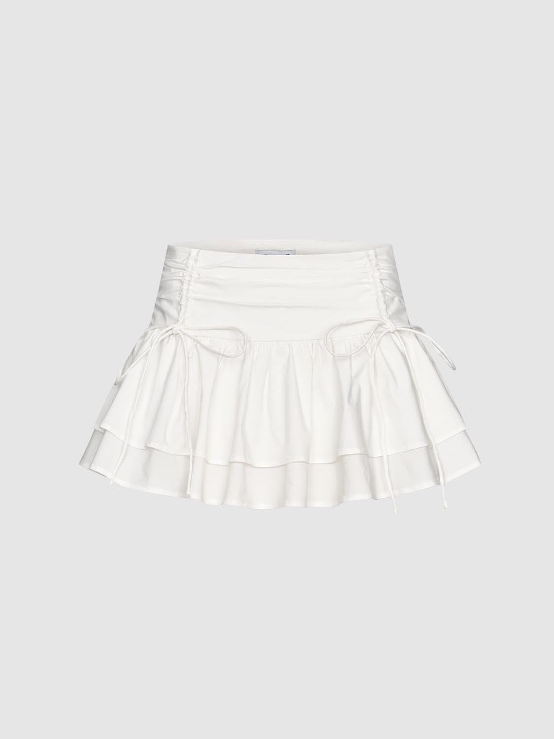 Shirred Mini A-Line Skirts