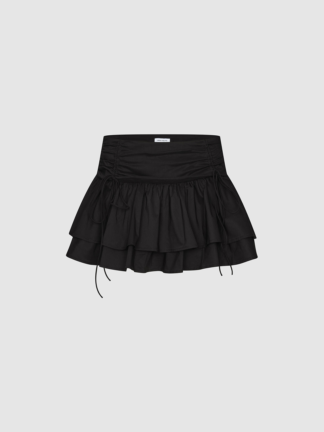 Raw Edge Tiered Mini Skirts