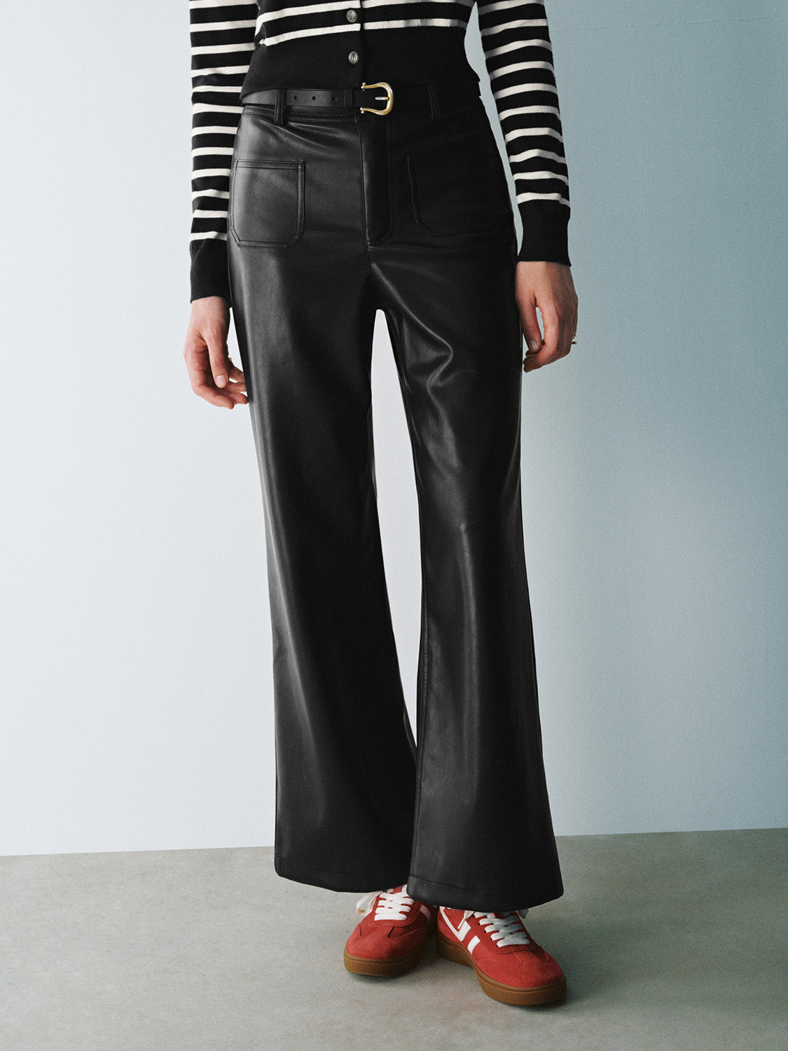Front Pocket Wide-Leg Pants
