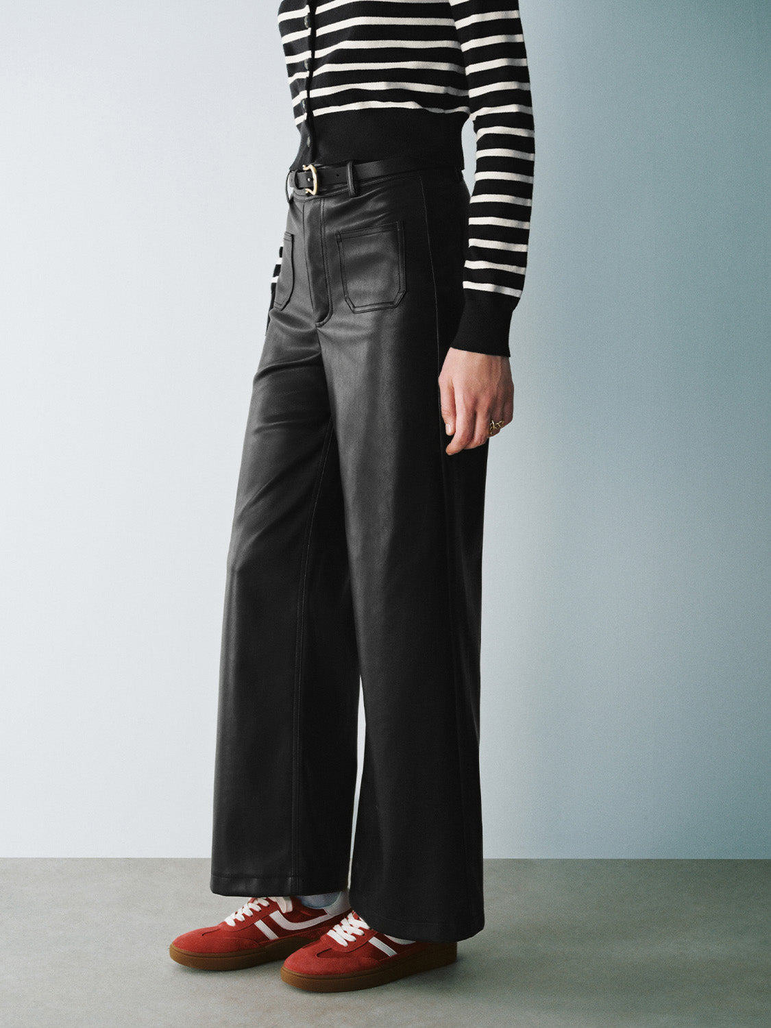 Front Pocket Wide-Leg Pants