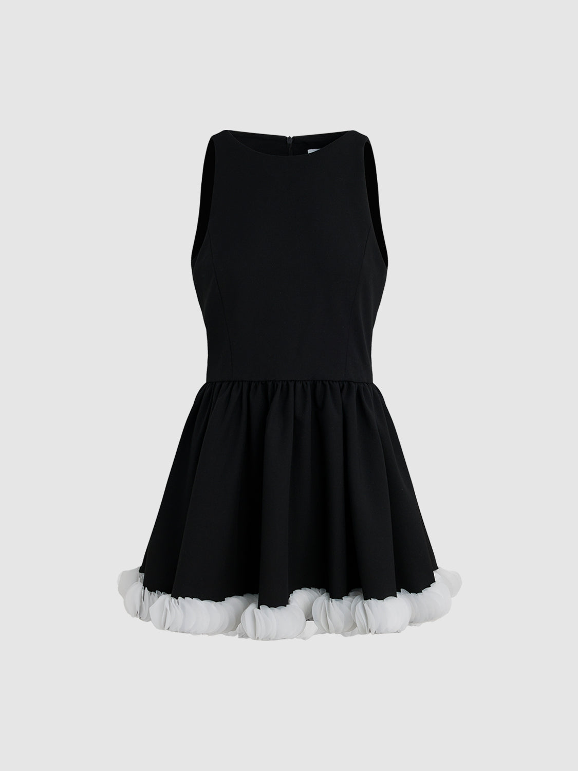 Sleeveless Mesh Hem Dresses
