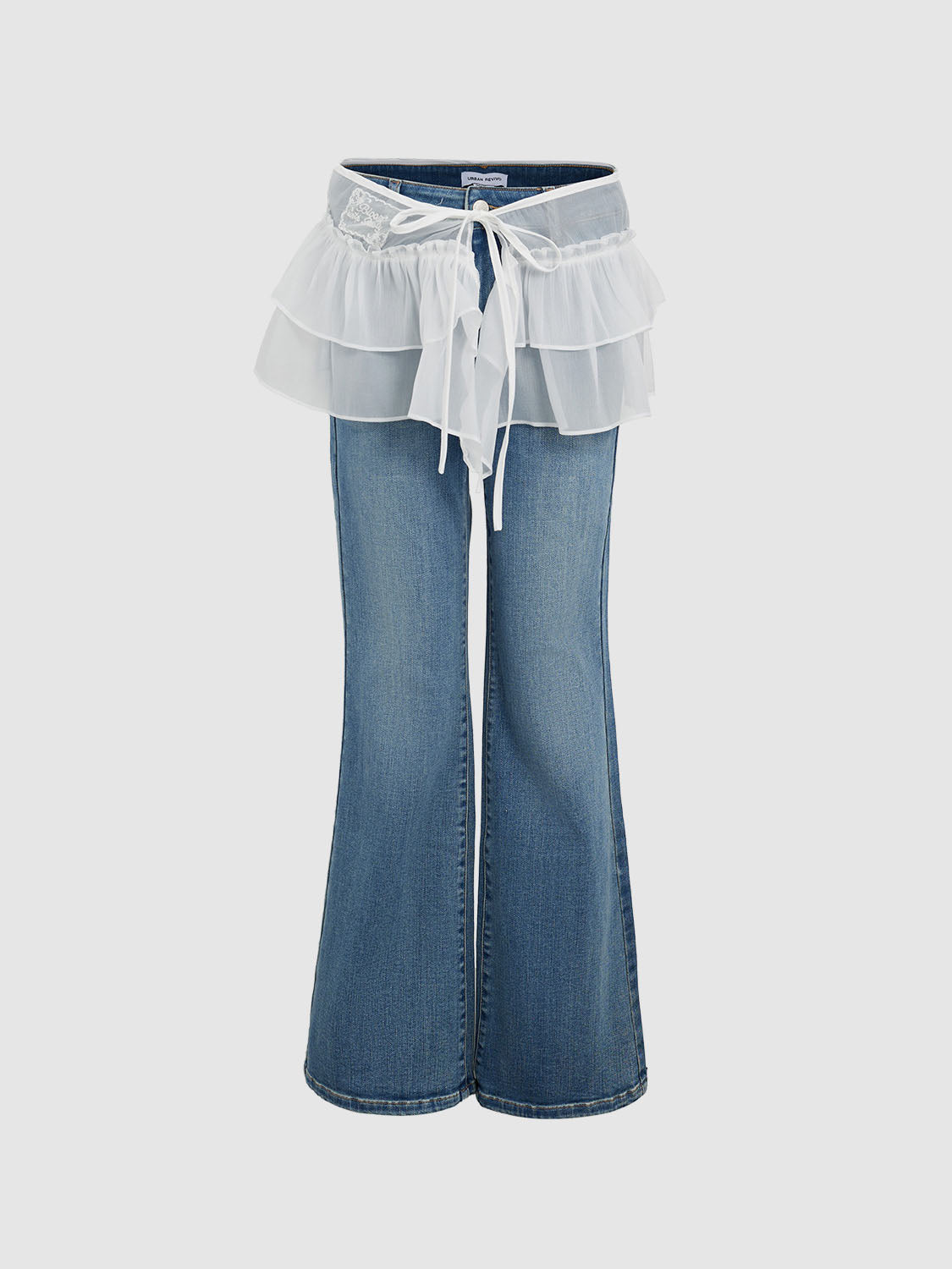 Lace Layered Denim Jeans
