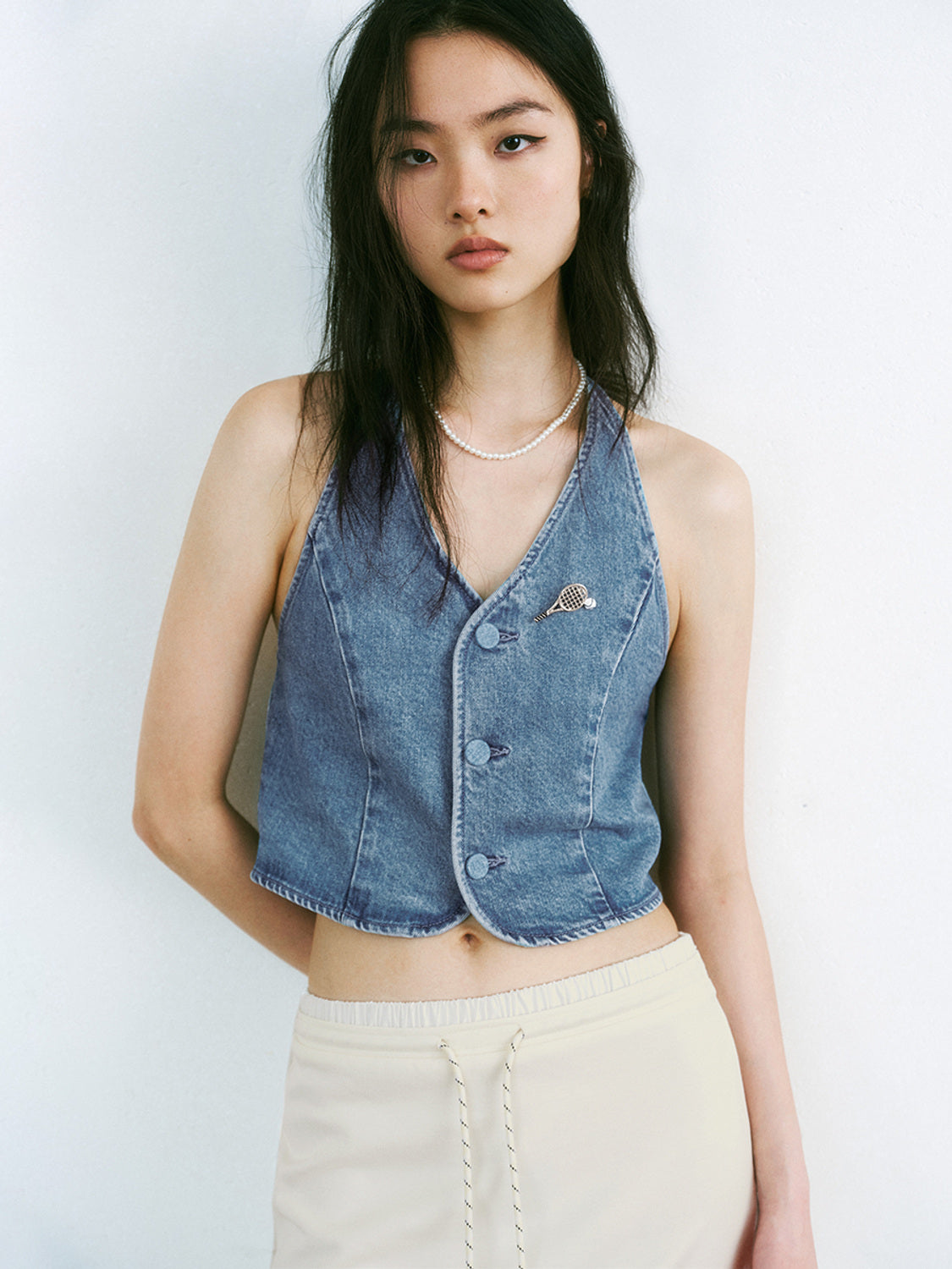 Halter Neck Denim Shirts