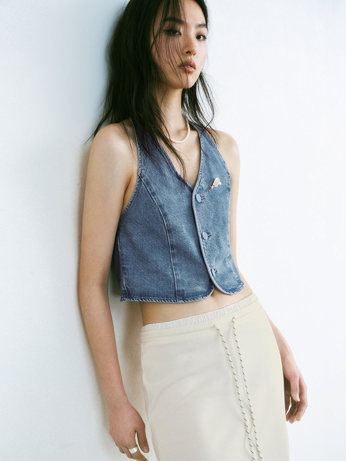 Halter Neck Denim Shirts