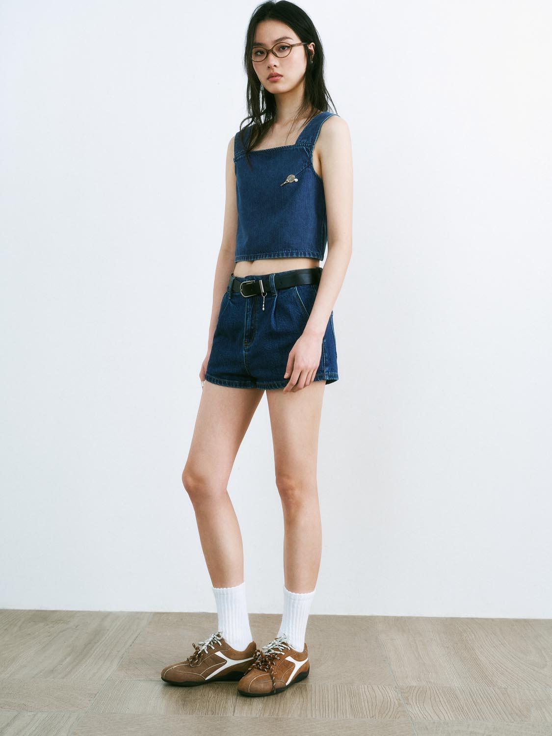Wide Strap Denim Tank Tops