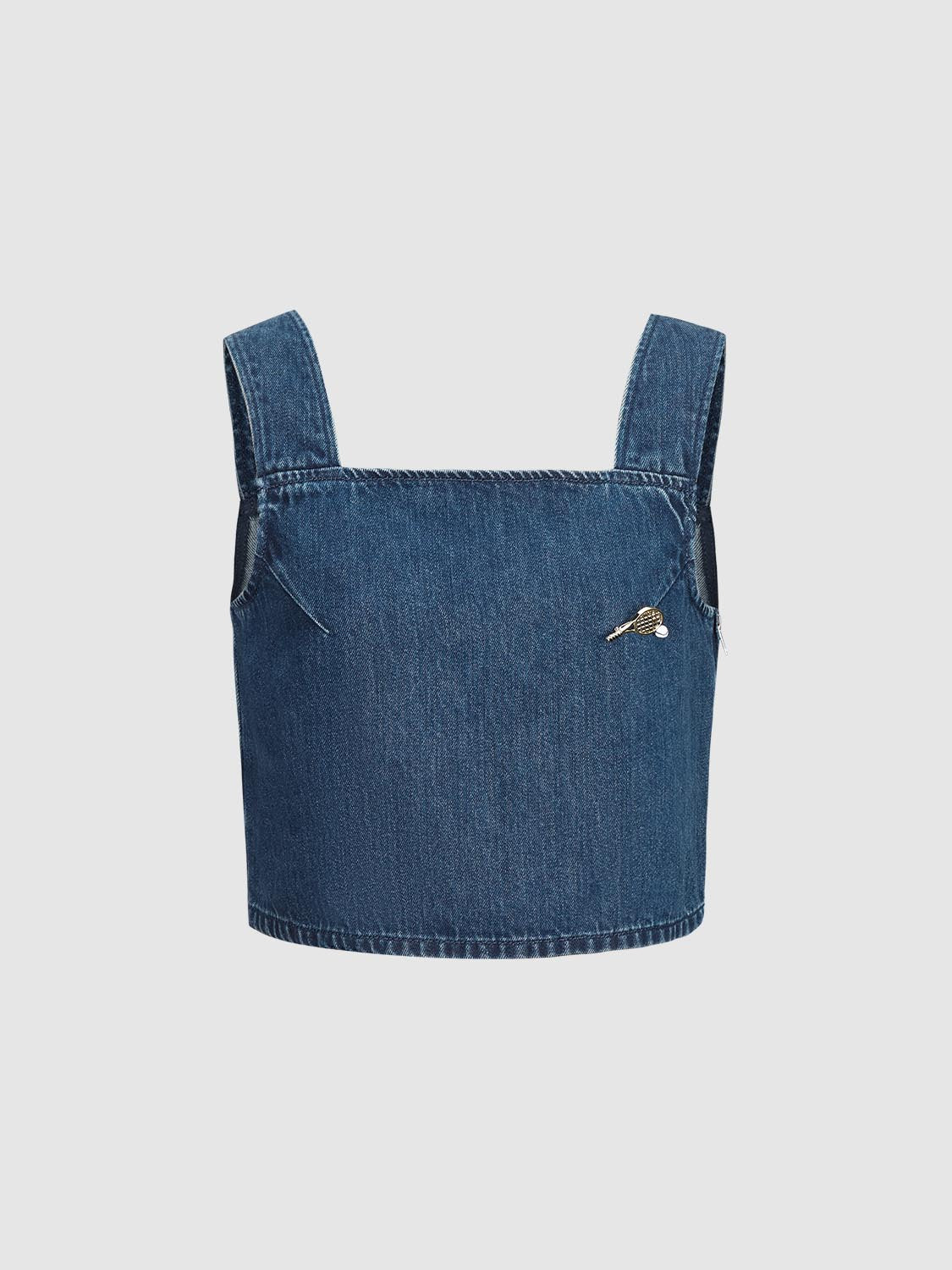 Wide Strap Denim Tank Tops